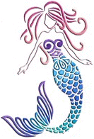 tribal_mermaid_square_sticker_3quot_x_3quot